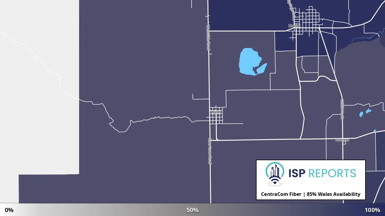 Wales, UT map of internet availability