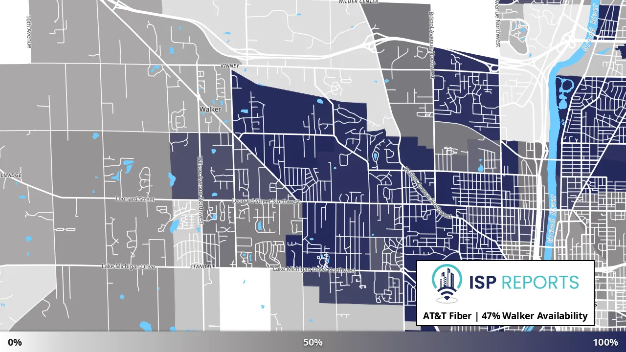Walker, MI map of internet availability