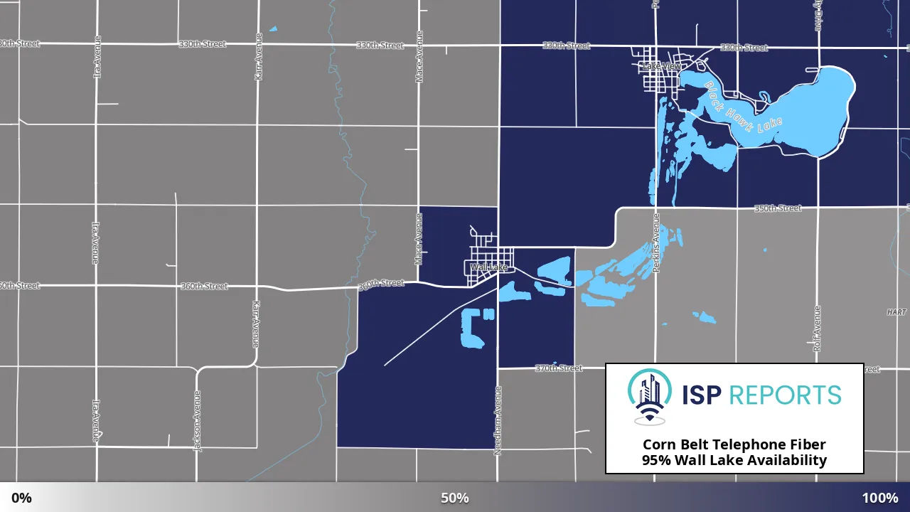 Wall Lake, IA map of internet availability