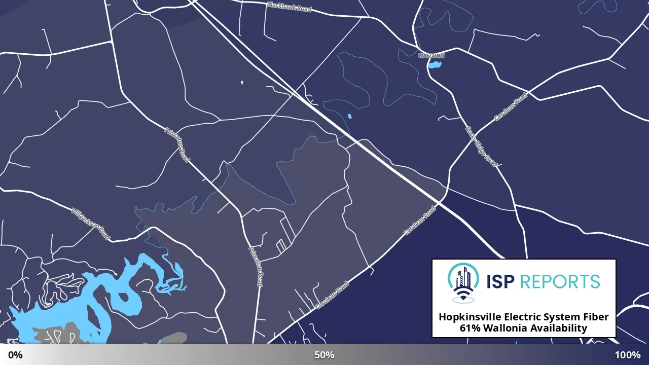 Wallonia, KY map of internet availability