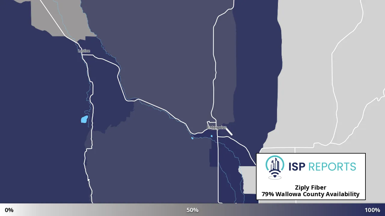 Wallowa County, OR map of internet availability