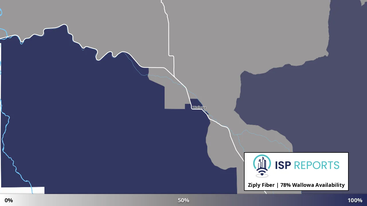 Wallowa, OR map of internet availability