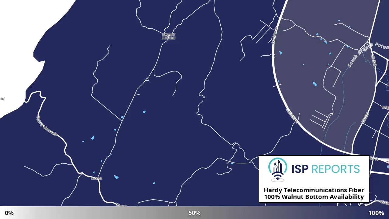 Walnut Bottom, WV map of internet availability