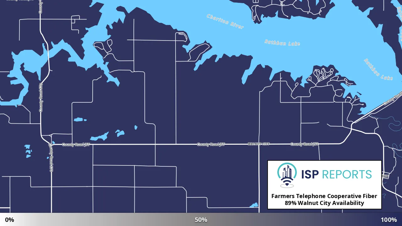 Walnut City, IA map of internet availability