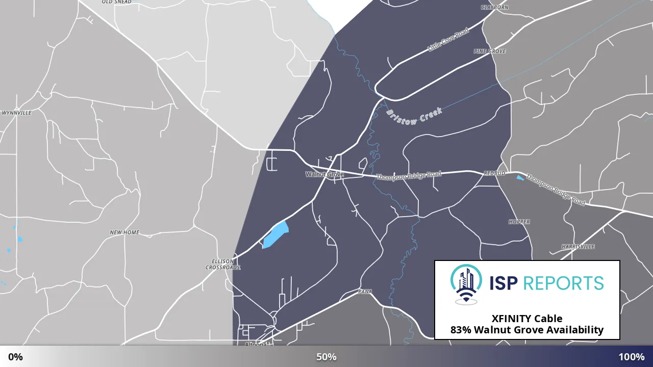 Walnut Grove, AL map of internet availability