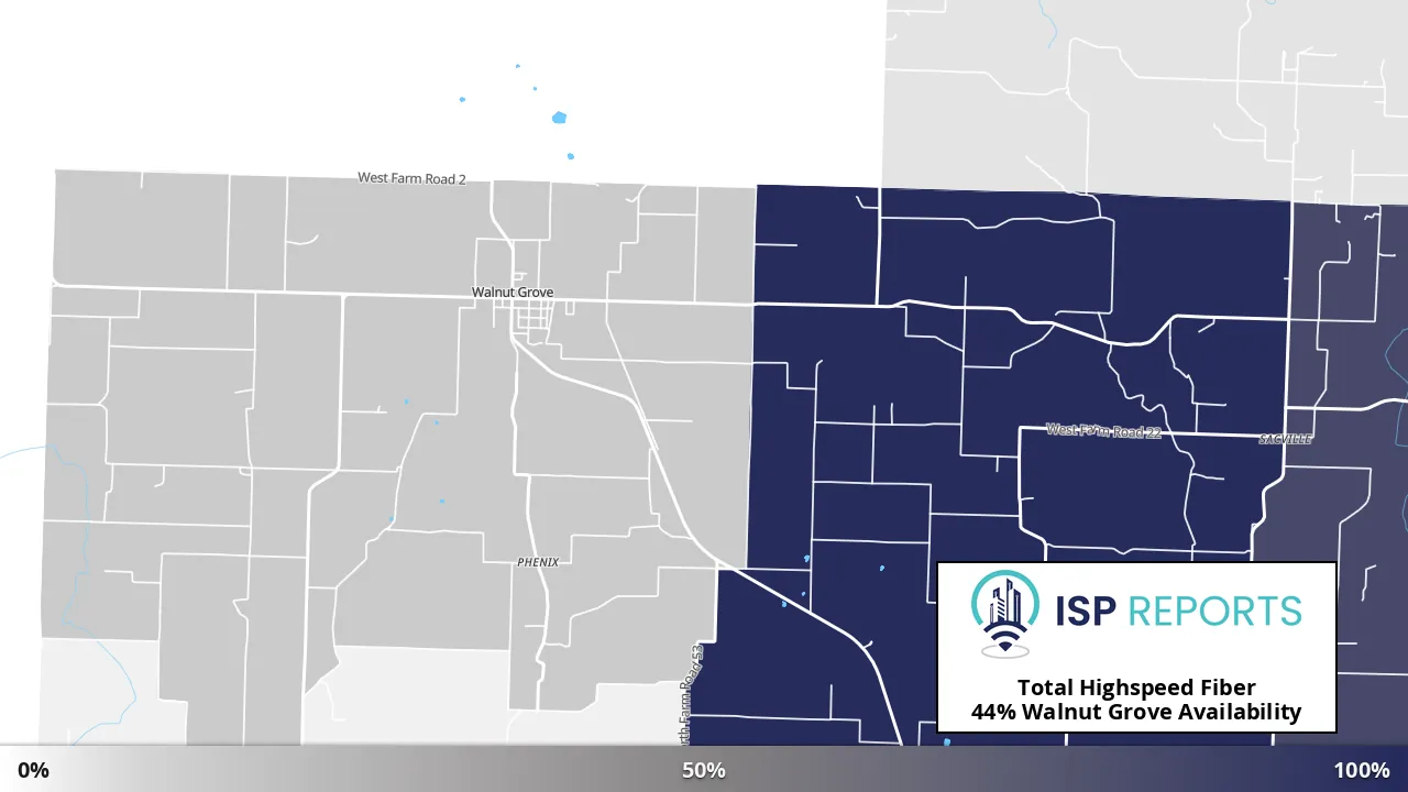 Walnut Grove, MO map of internet availability