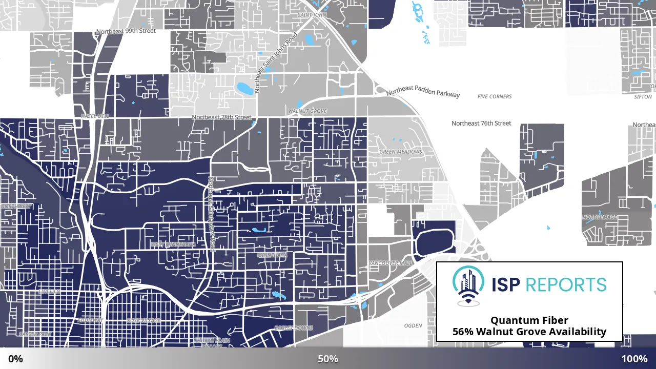 Walnut Grove, WA map of internet availability