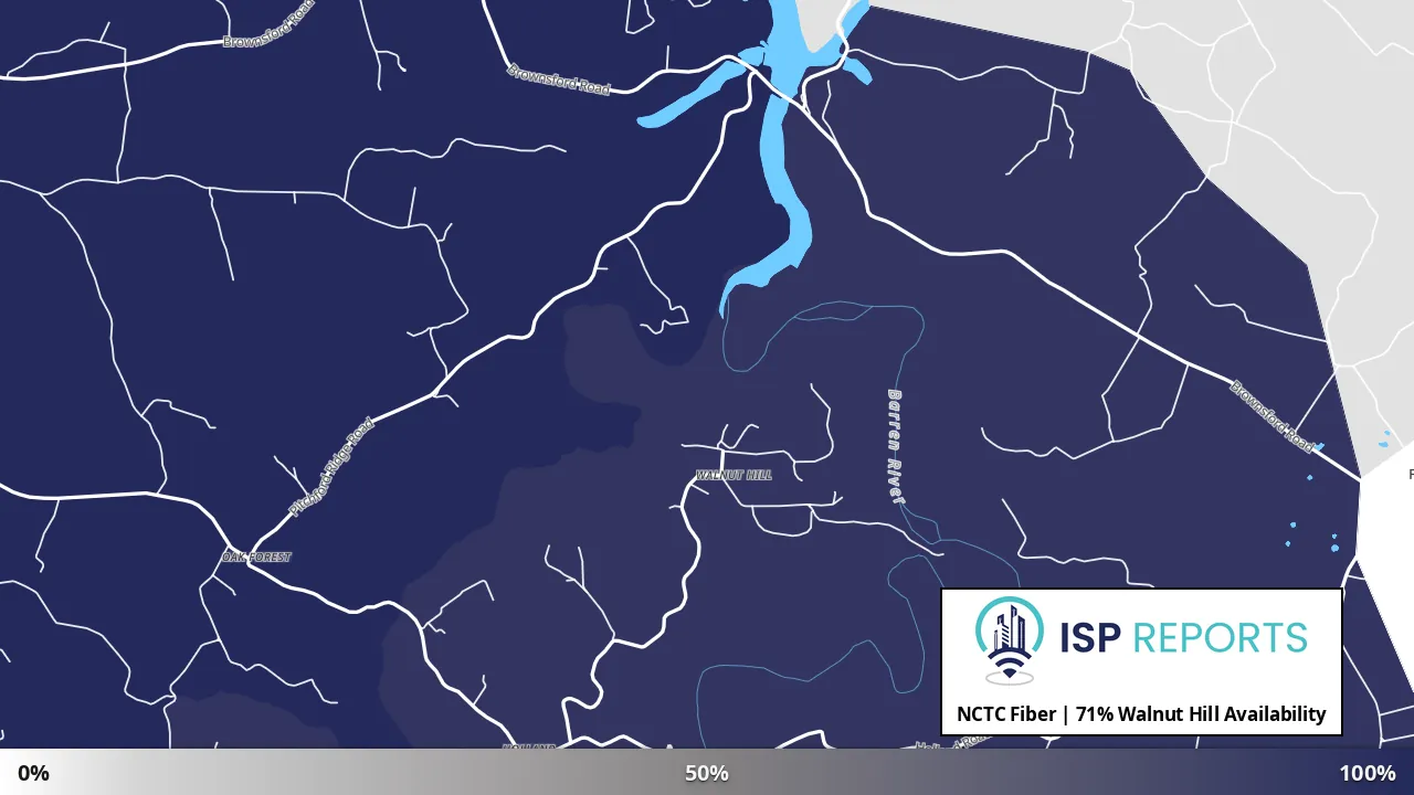 Walnut Hill, KY map of internet availability