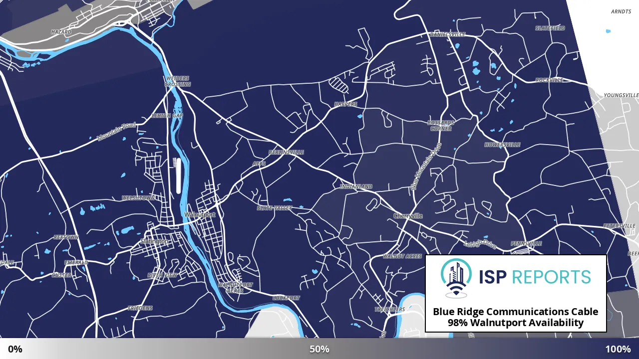 Walnutport, PA map of internet availability
