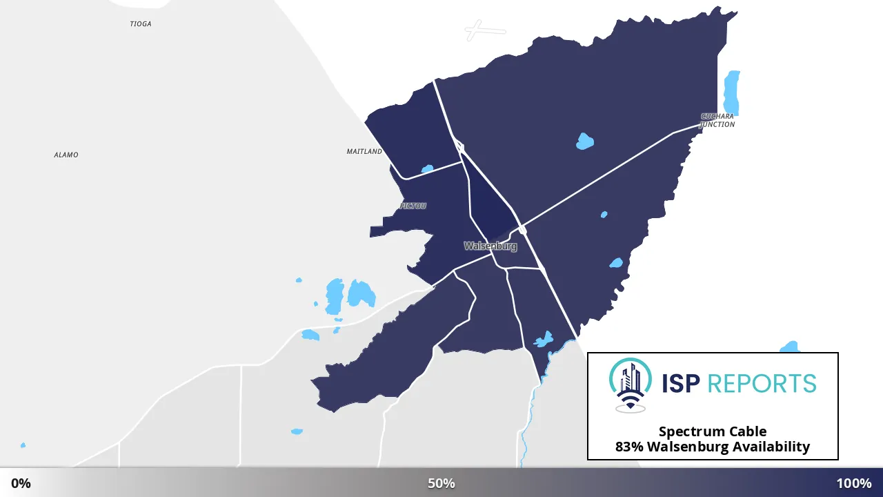 Walsenburg, CO map of internet availability