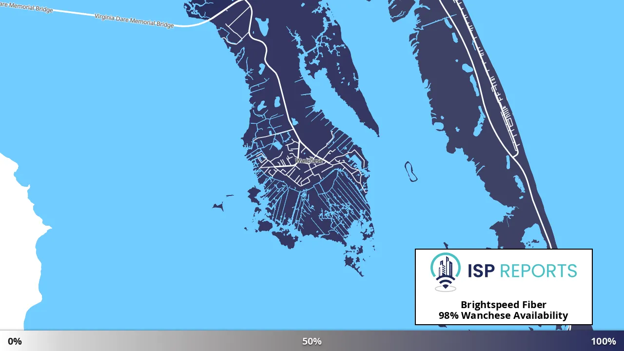 Wanchese, NC map of internet availability