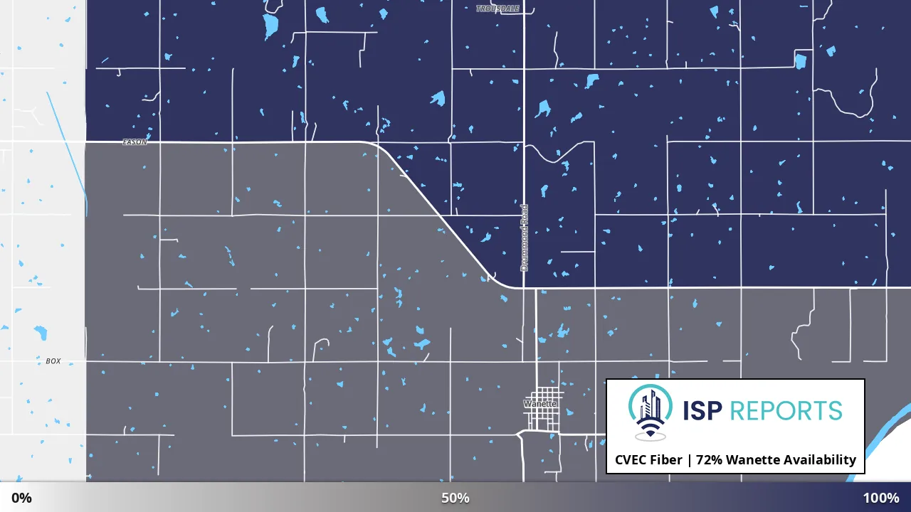 Wanette, OK map of internet availability