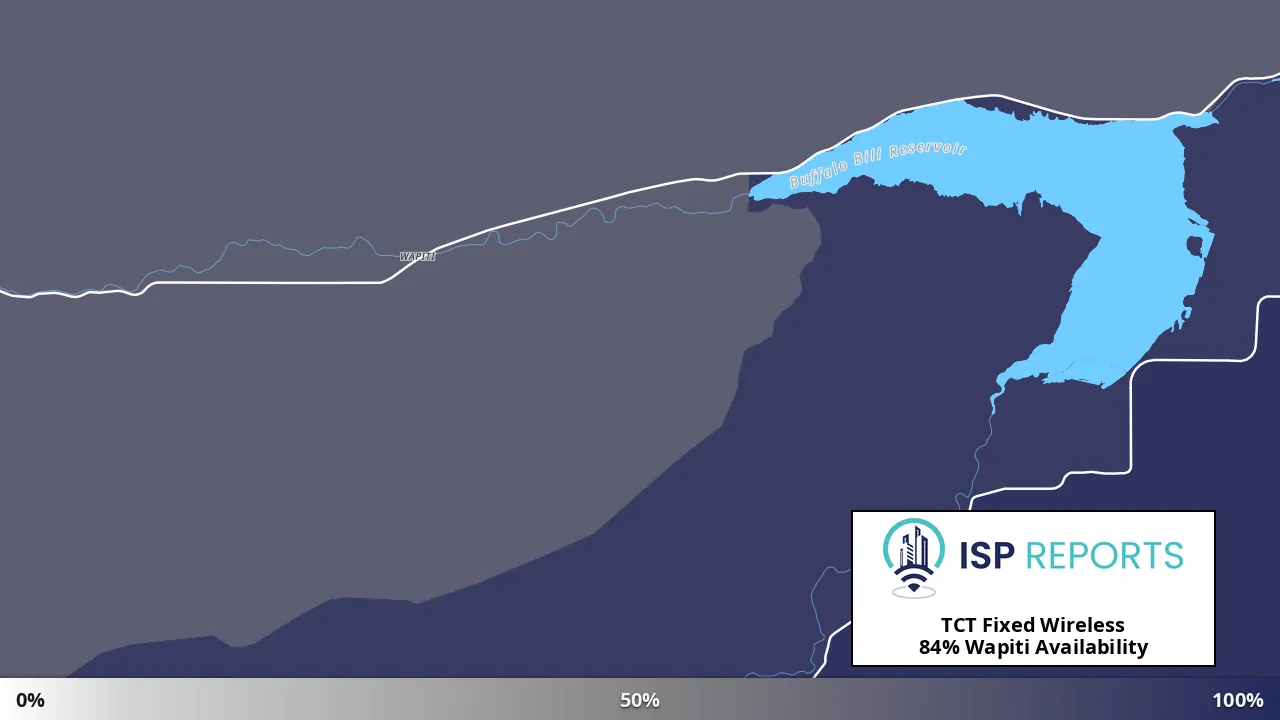 Wapiti, WY map of internet availability