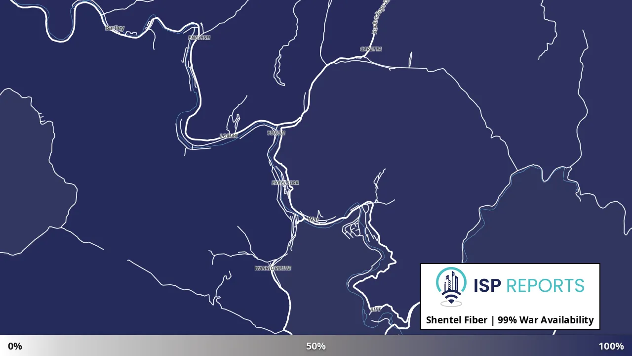 War, WV map of internet availability