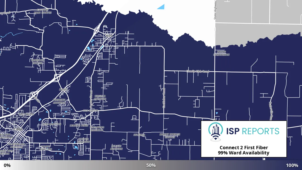 Ward, AR map of internet availability