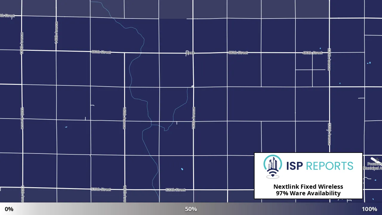 Ware, IA map of internet availability