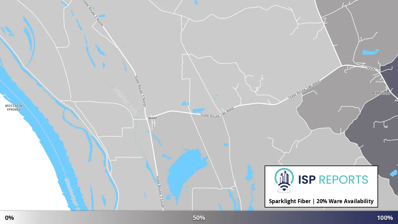 Ware, IL map of internet availability
