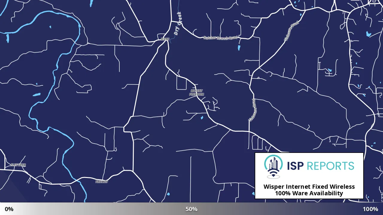 Ware, MO map of internet availability