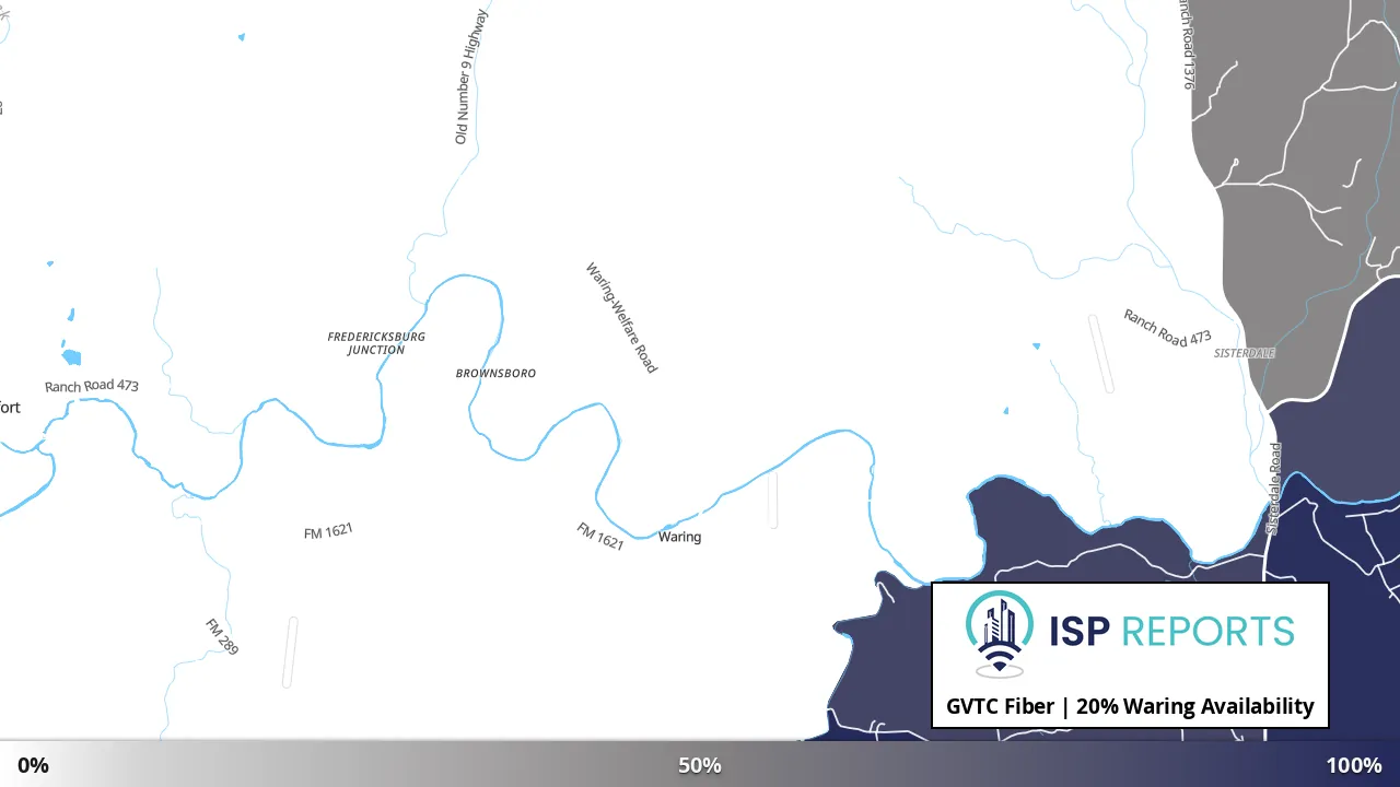 Waring, TX map of internet availability