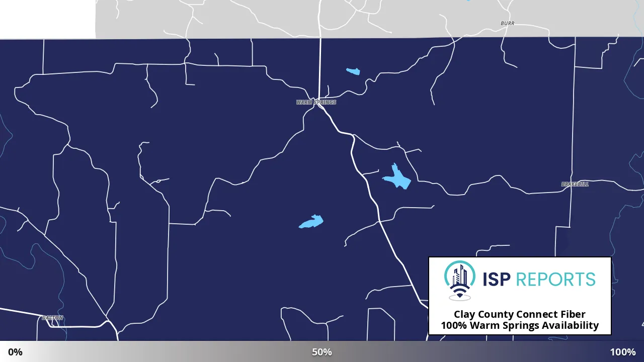 Warm Springs, AR map of internet availability