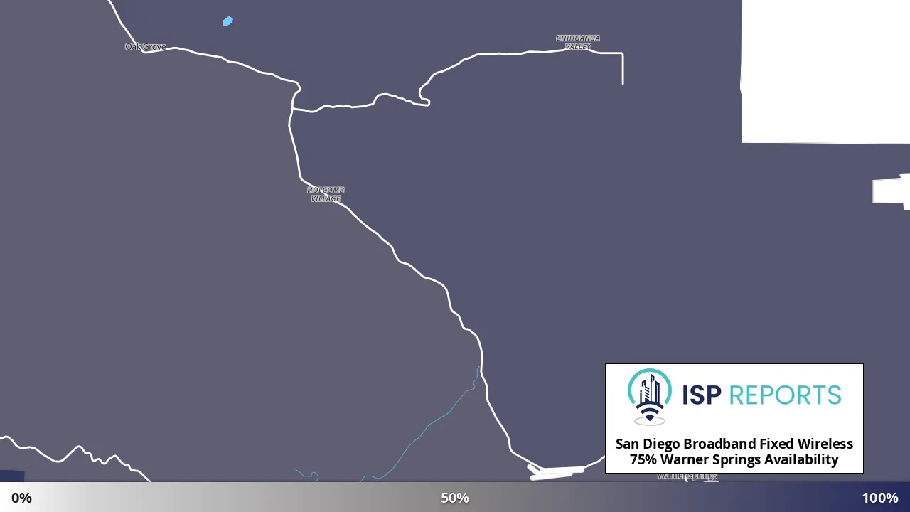 Warner Springs, CA map of internet availability