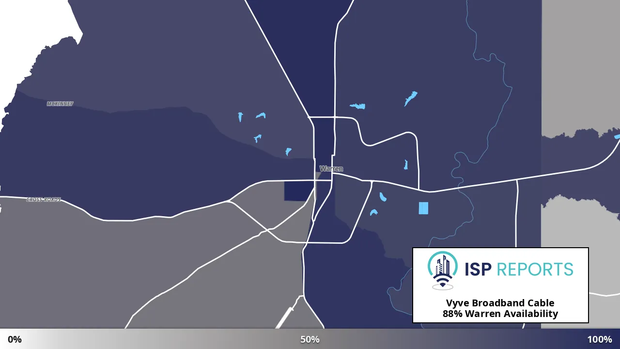 Warren, AR map of internet availability