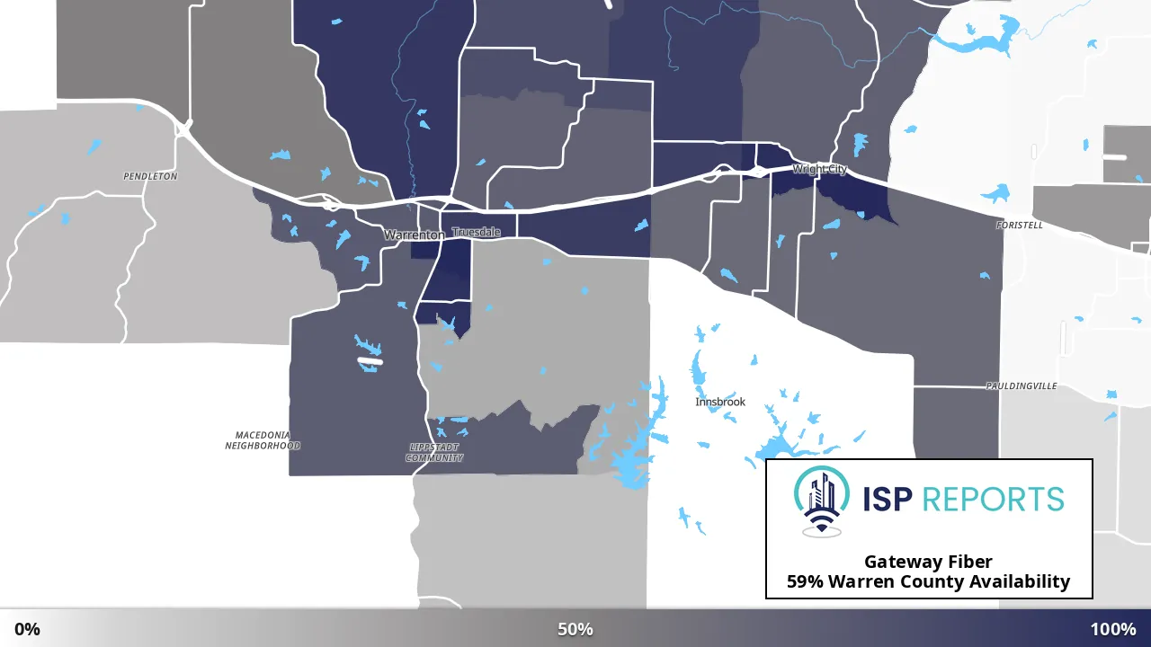 Warren County, MO map of internet availability