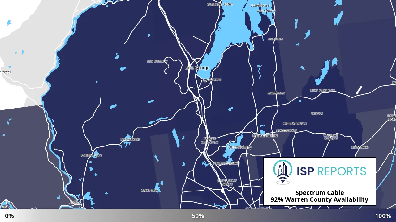 Warren County, NY map of internet availability