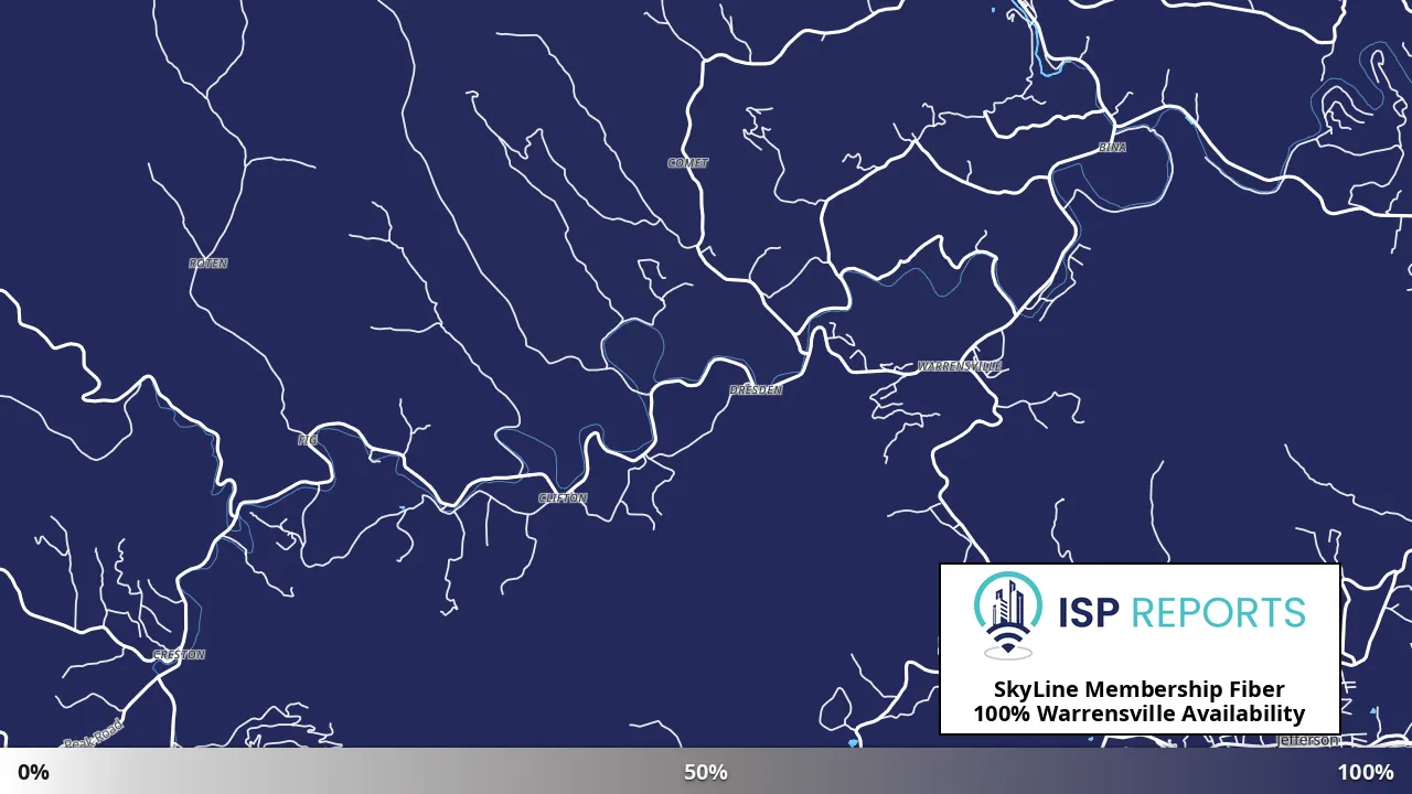 Warrensville, NC map of internet availability