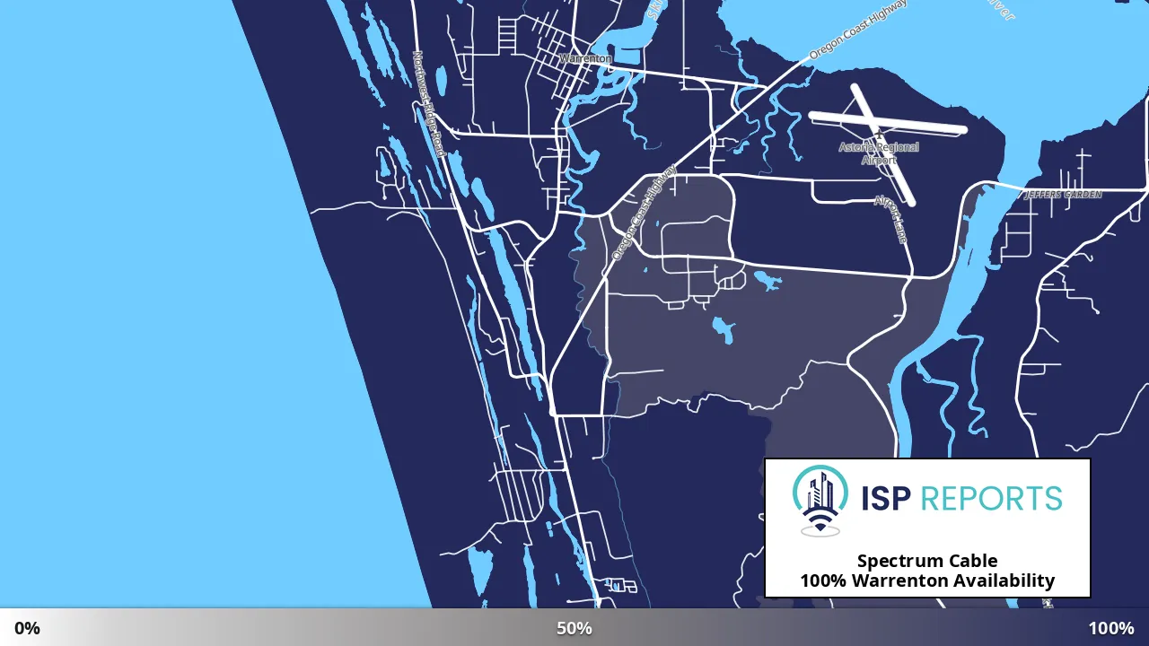 Warrenton, OR map of internet availability