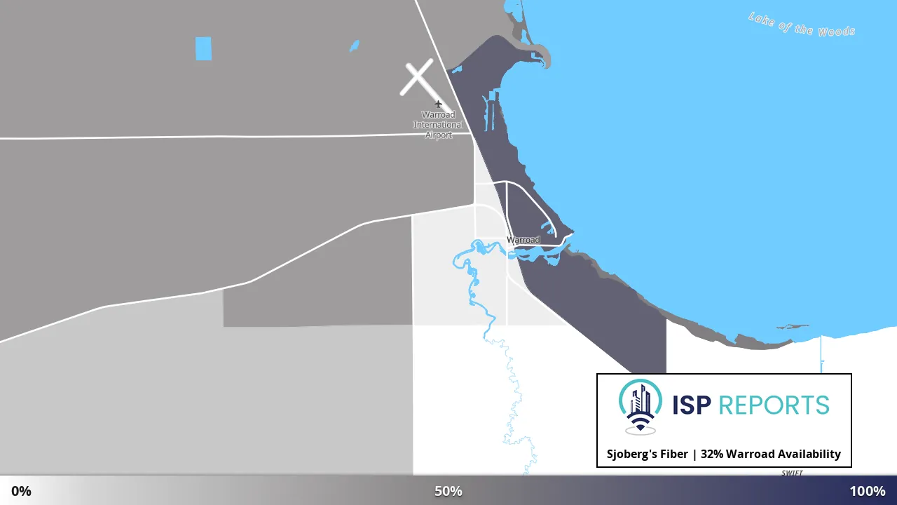 Warroad, MN map of internet availability