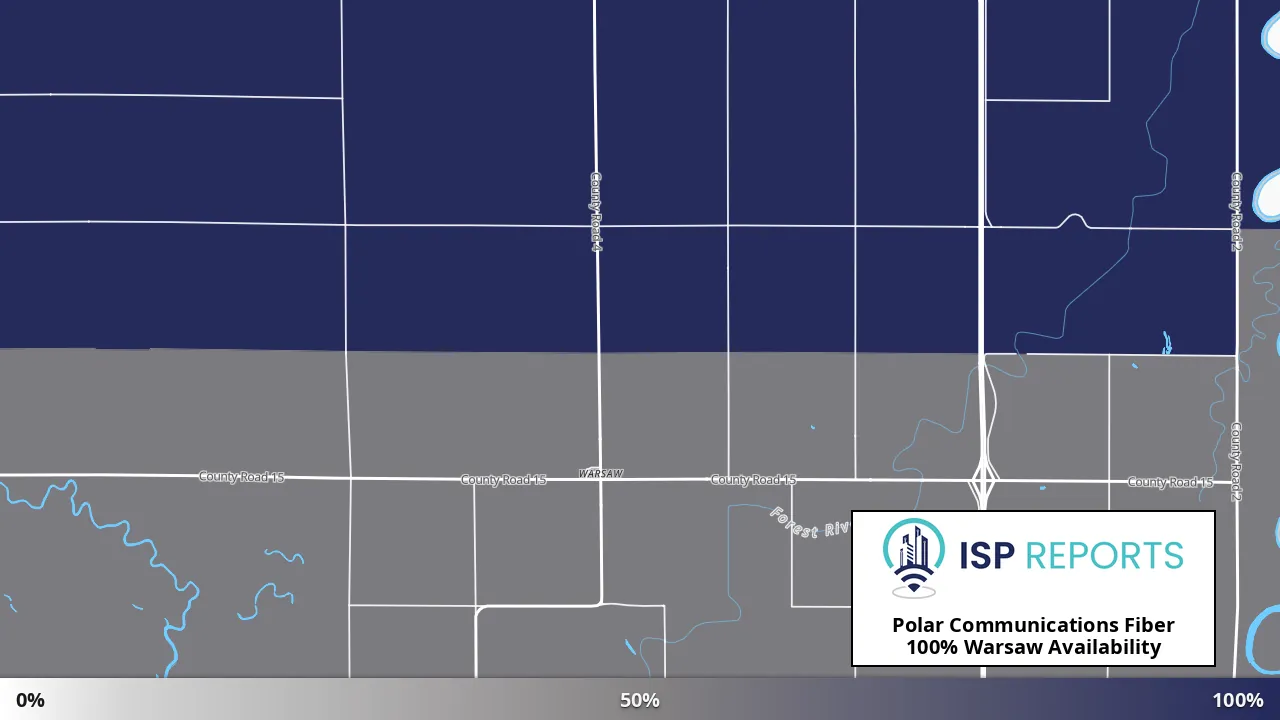 Warsaw, ND map of internet availability