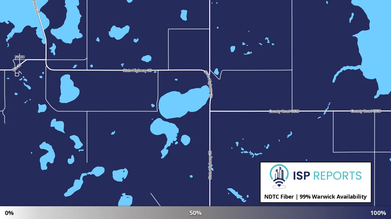 Warwick, ND map of internet availability