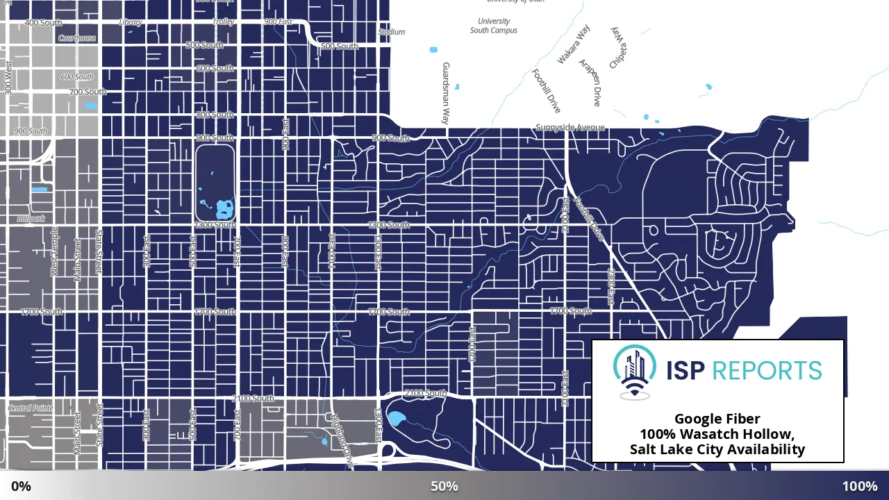 Wasatch Hollow, Salt Lake City, UT map of internet availability