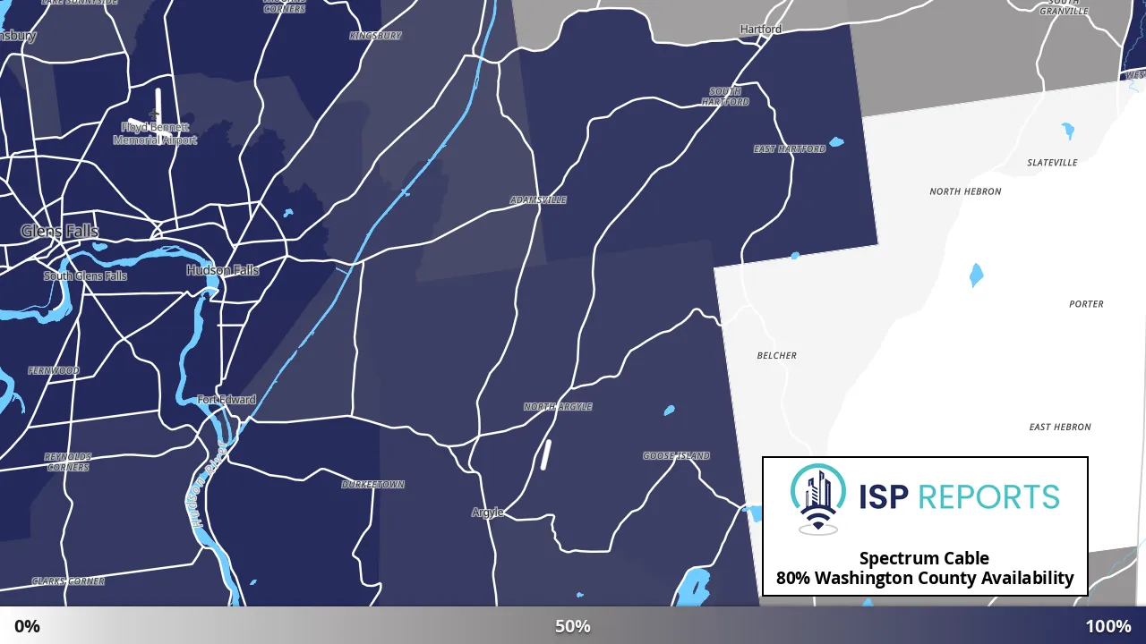 Washington County, NY map of internet availability