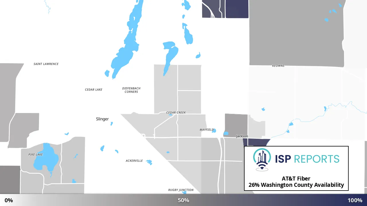 Washington County, WI map of internet availability