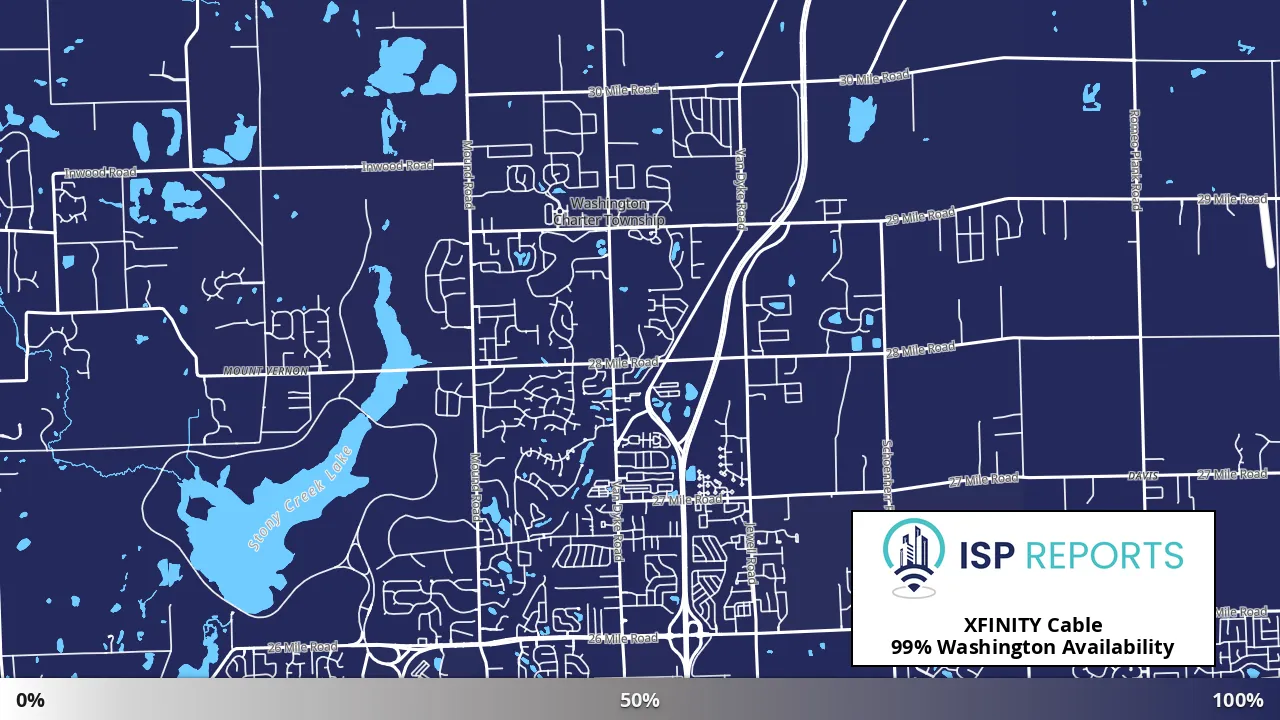 Washington, MI map of internet availability