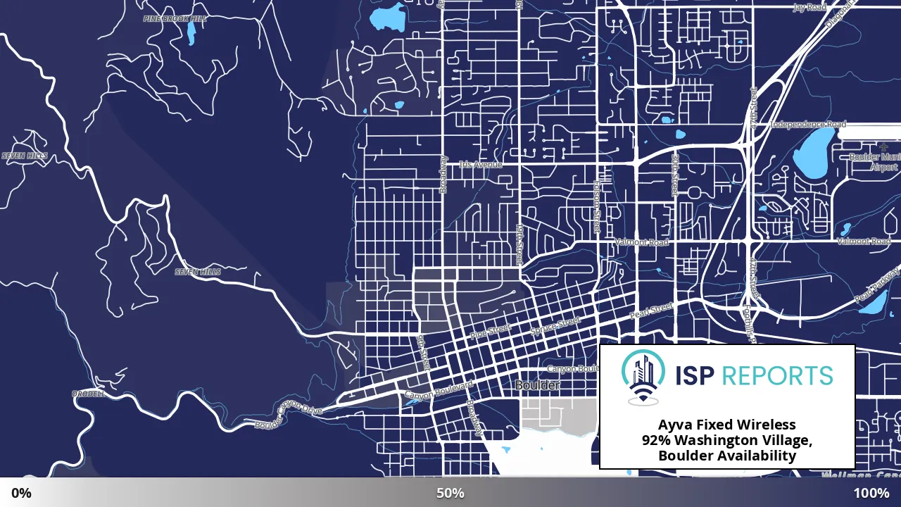 Washington Village, Boulder, CO map of internet availability