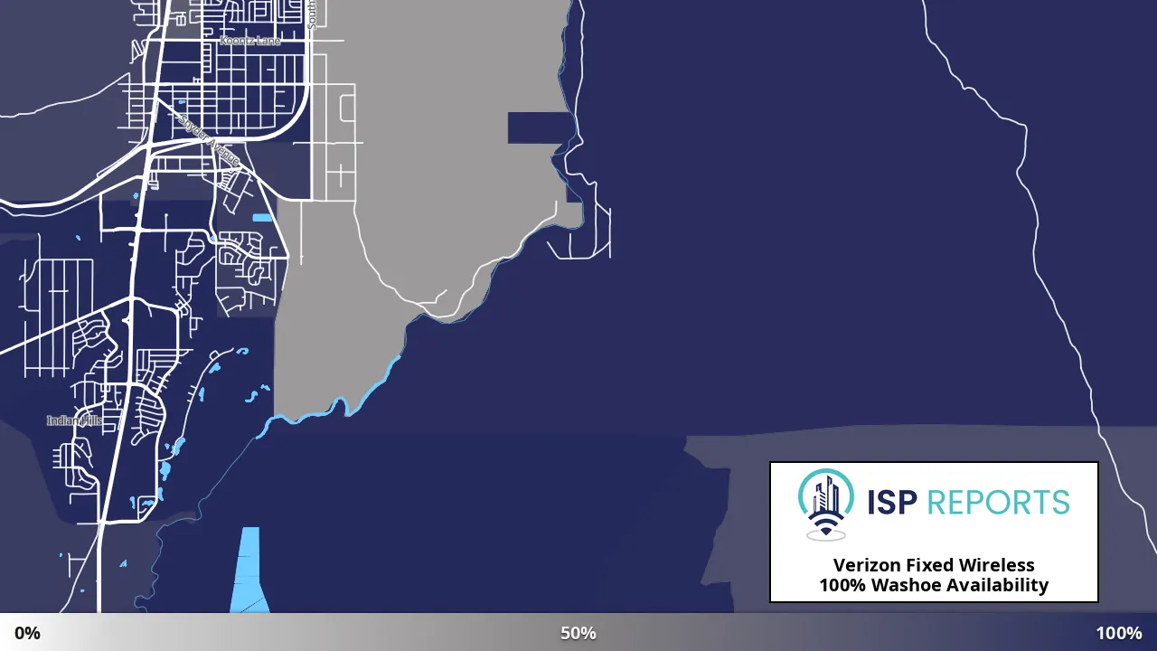 Washoe, NV map of internet availability