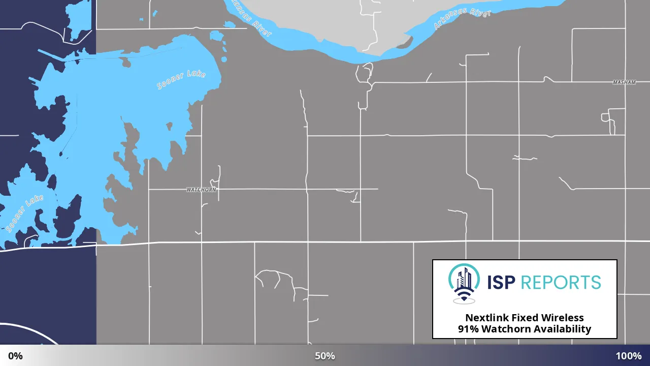 Watchorn, OK map of internet availability