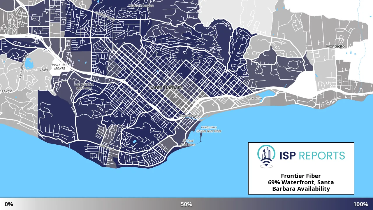 Waterfront, Santa Barbara, CA map of internet availability