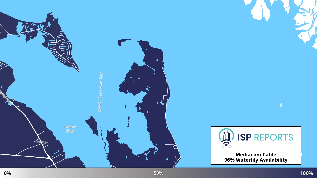 Waterlily, NC map of internet availability