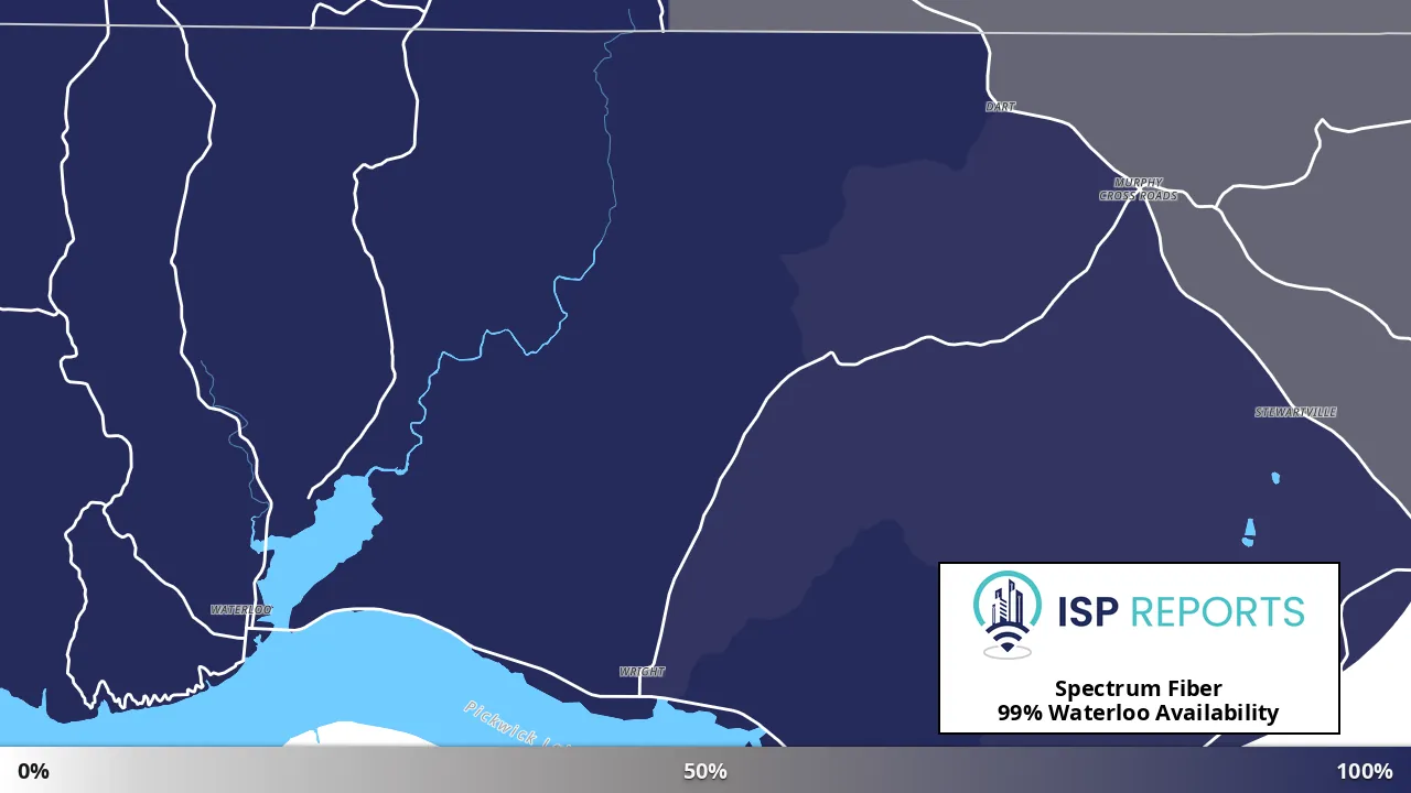 Waterloo, AL map of internet availability