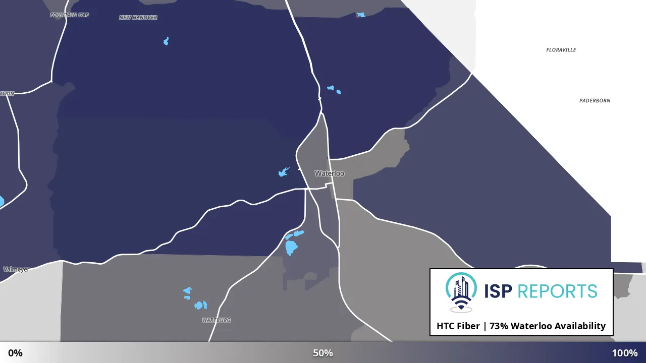 Waterloo, IL map of internet availability