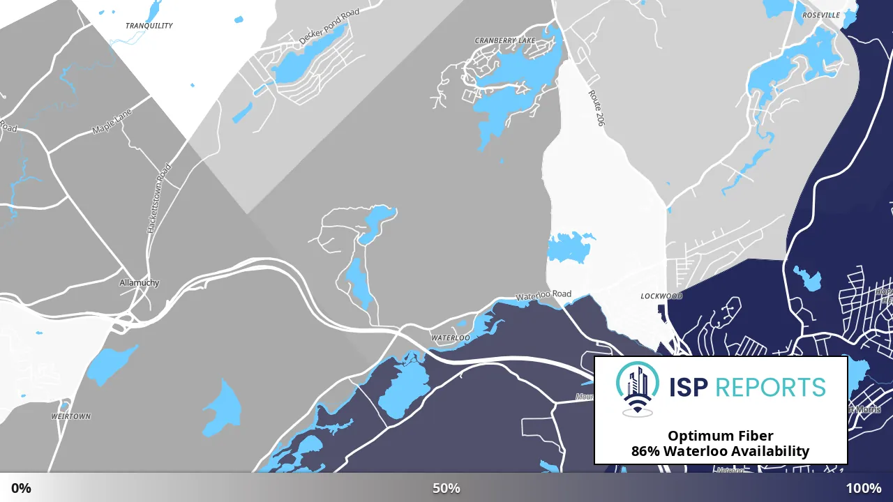 Waterloo, NJ map of internet availability