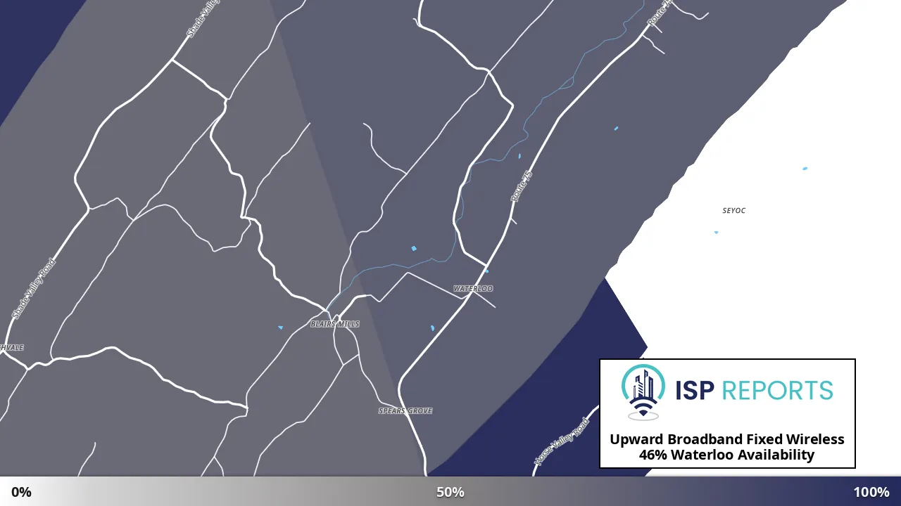 Waterloo, PA map of internet availability