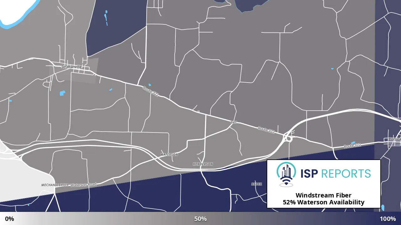 Waterson, PA map of internet availability