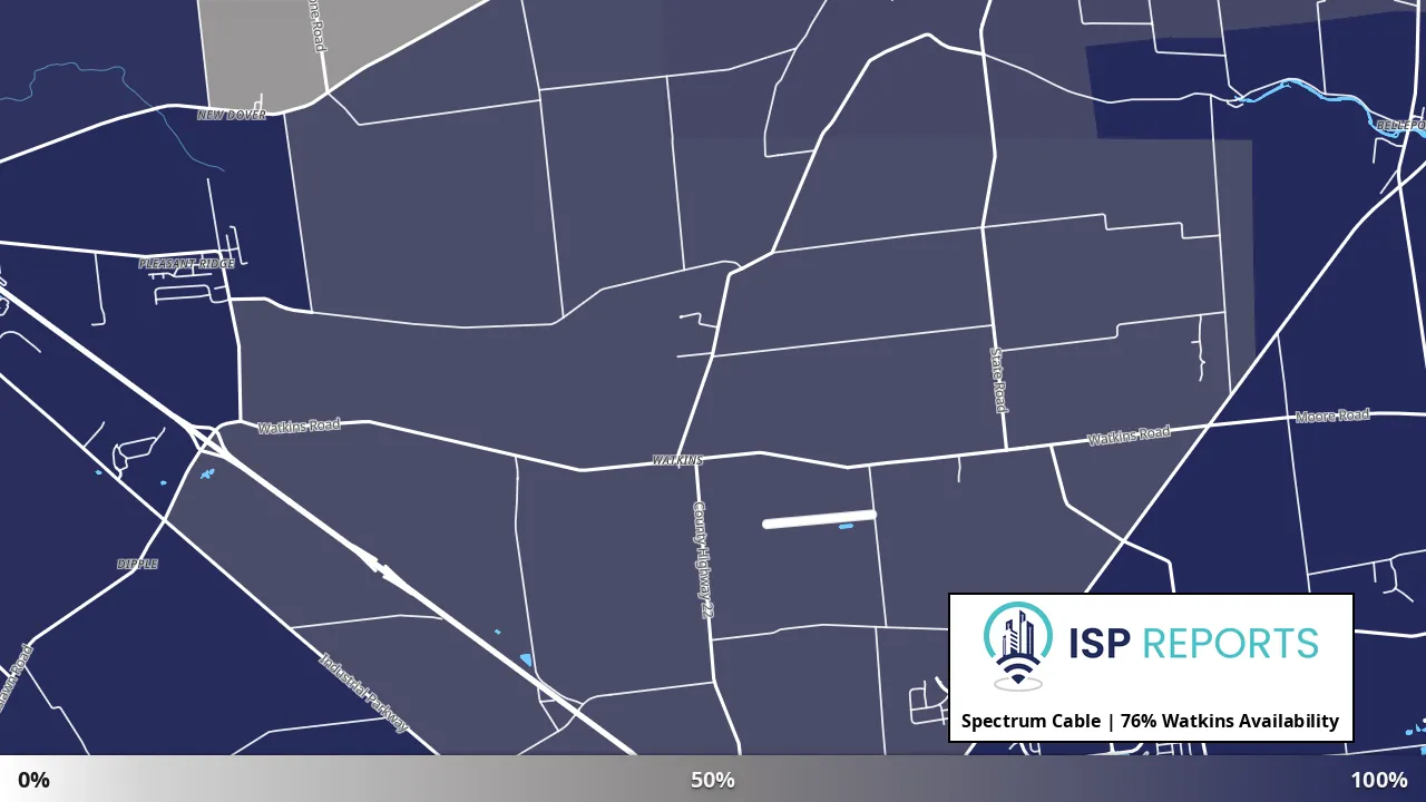 Watkins, OH map of internet availability