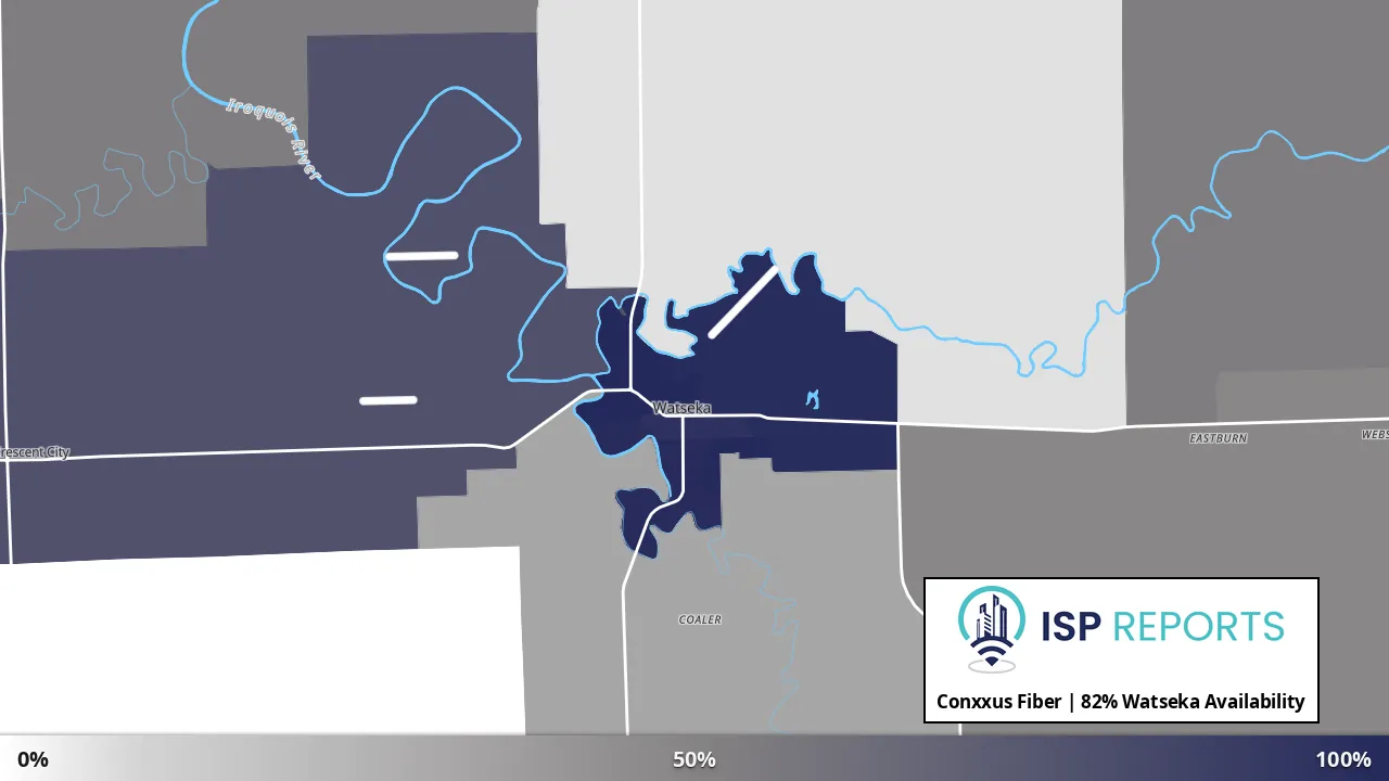 Watseka, IL map of internet availability