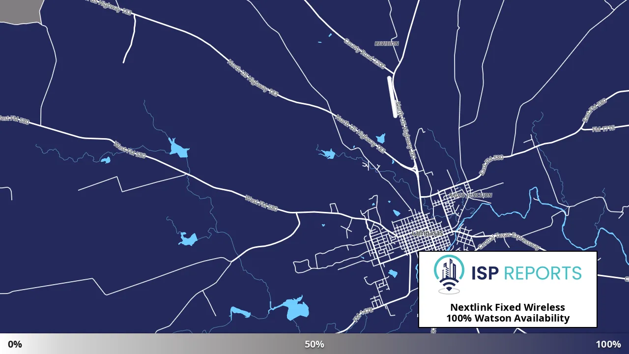 Watson, TX map of internet availability